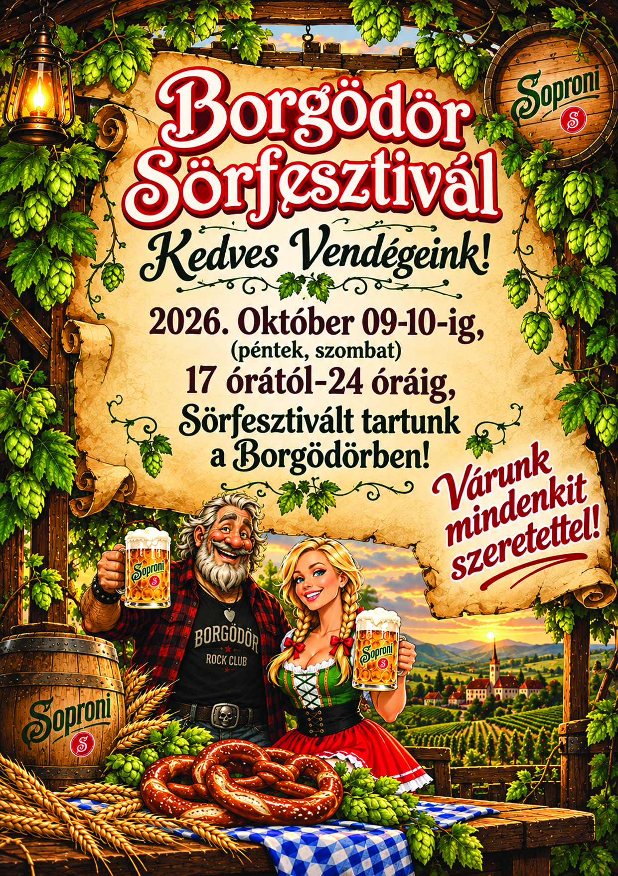 🍺 Bajor hangulat, magyar vendégszeretet, jó nagy korsók! 🍻 2026. Október 9–10-én egy kicsit Bajorország költözik a Borgödörbe! A lányok dirndlben várják a vendégeket, a korsók megtelnek, az asztalokra pedig kerül minden, ami egy jó sörfesztiválhoz dukál. Két este, ahol nem kell messzire utazni egy kis Oktoberfest-hangulatért! 📍 Borgödör 📅 Október 9–10. | 17:00–24:00 Prost! Vagy ahogy nálunk mondják: egészségedre! 🍻